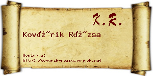 Kovárik Rózsa névjegykártya
