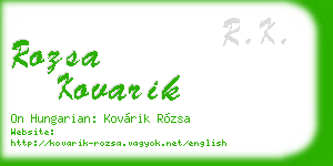 rozsa kovarik business card